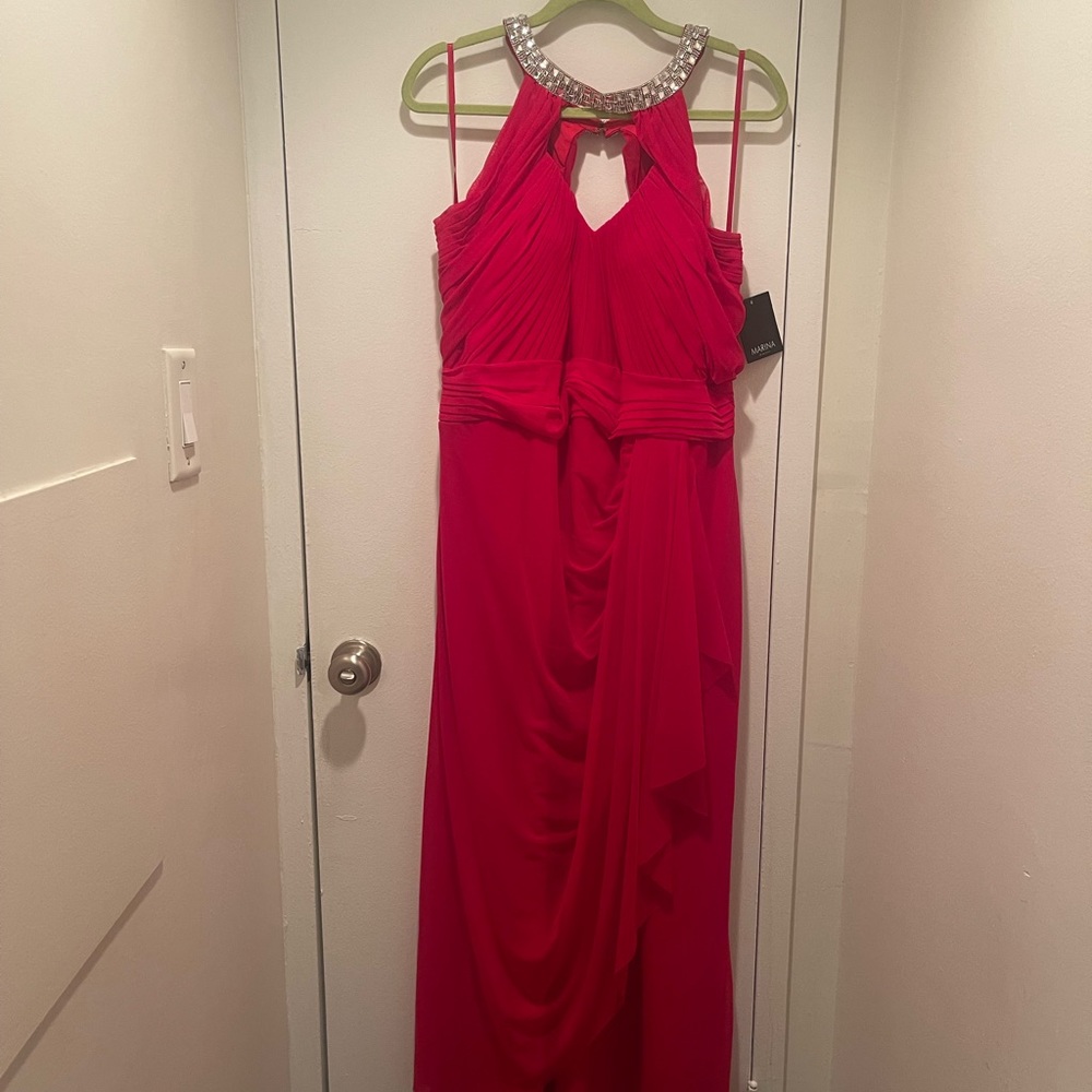 Marina Red Halter Dress Size 18W